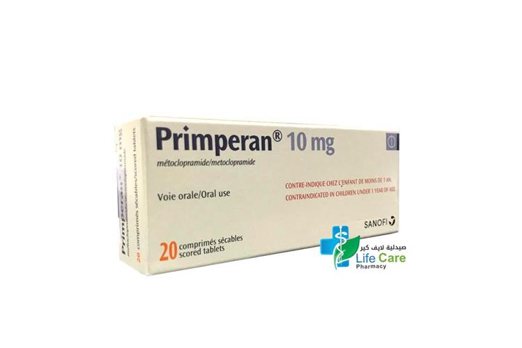PRIMPERAN 10 MG 20 TABLETS - Life Care Pharmacy