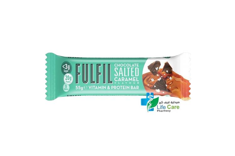 FULFIL VITAMIN AND PROTEIN BAR CHECOLATE AND SALTED CARAMEL 55 GM - Life Care Pharmacy