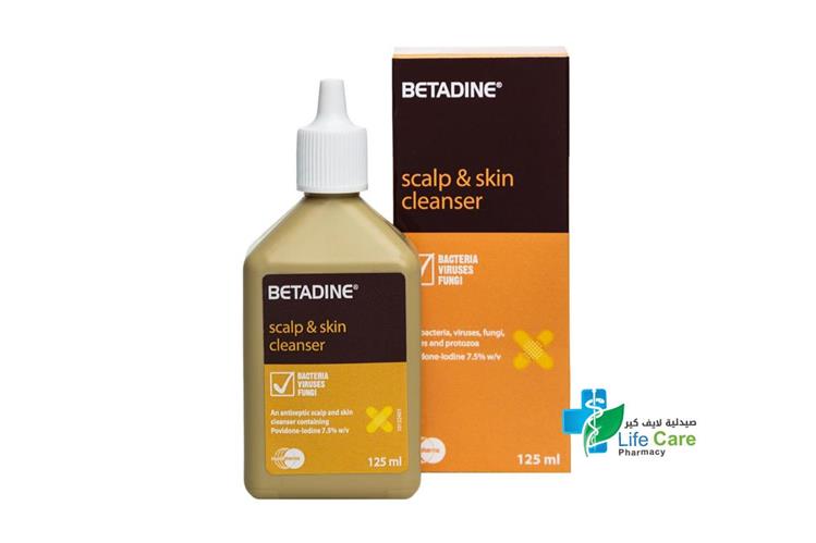 BETADINE SCALP AND SKIN CLEANSER 7.5% 125 ML - Life Care Pharmacy
