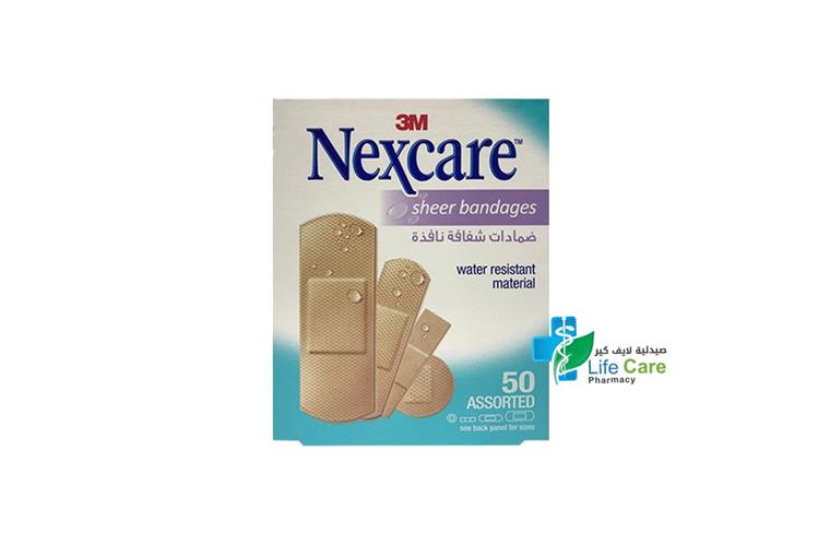 NEXCARE SHEER BANDAGES MIX  50 STRIPS - Life Care Pharmacy