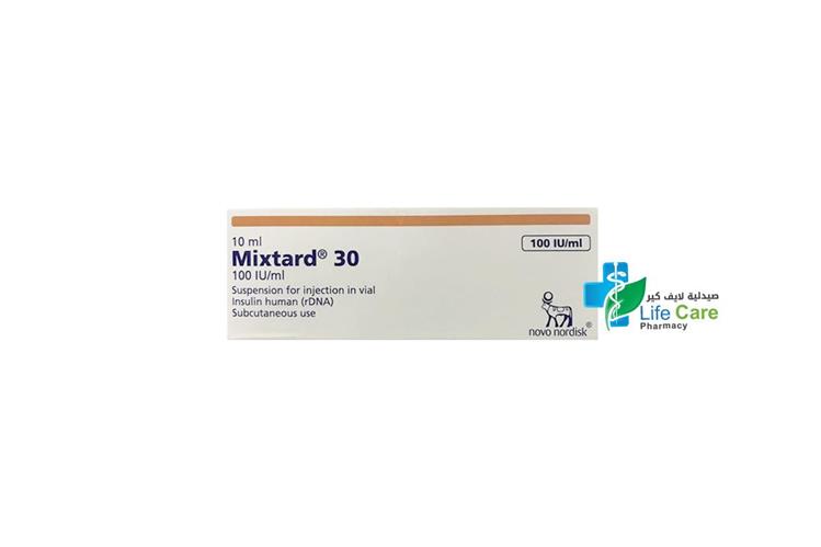 MIXTARD 30 100 IU ML 10 ML - Life Care Pharmacy