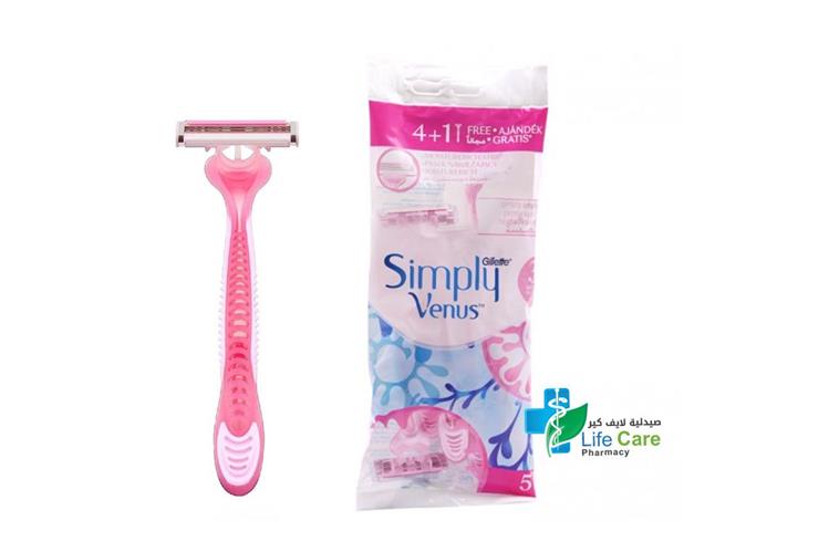 GILLETTE VENUS SIMPLY 4 IN 1 PINK 5 PCS - Life Care Pharmacy