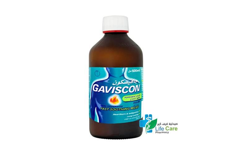 GAVISCON SUSPENSION PEPPERMINT 600ML - Life Care Pharmacy