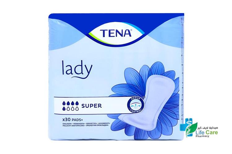 TENA LADY SUPER 30 PADS - صيدلية لايف كير