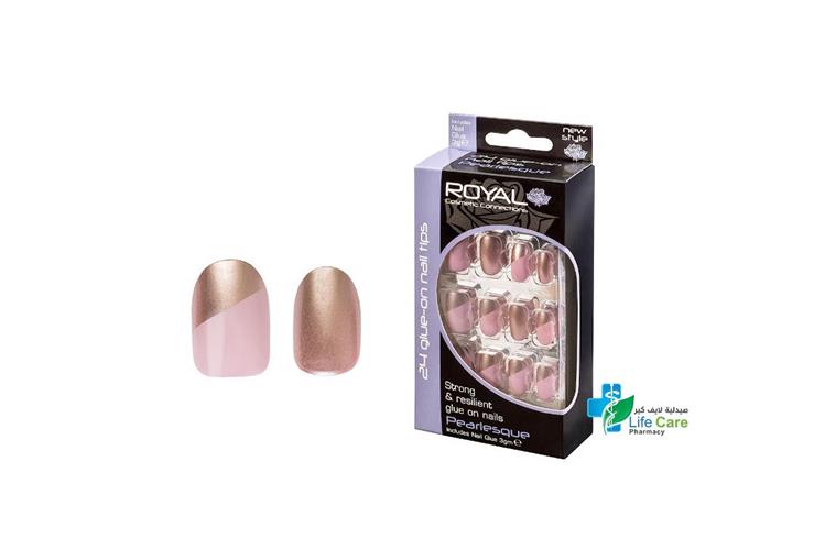 ROYAL 24 PEARLESQUE NAILS  PLUS 3GM GLUE - Life Care Pharmacy