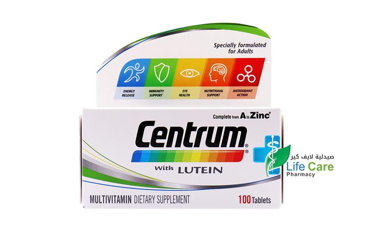 CENTRUM WITH LUTEIN 100 TABLET - Life Care Pharmacy