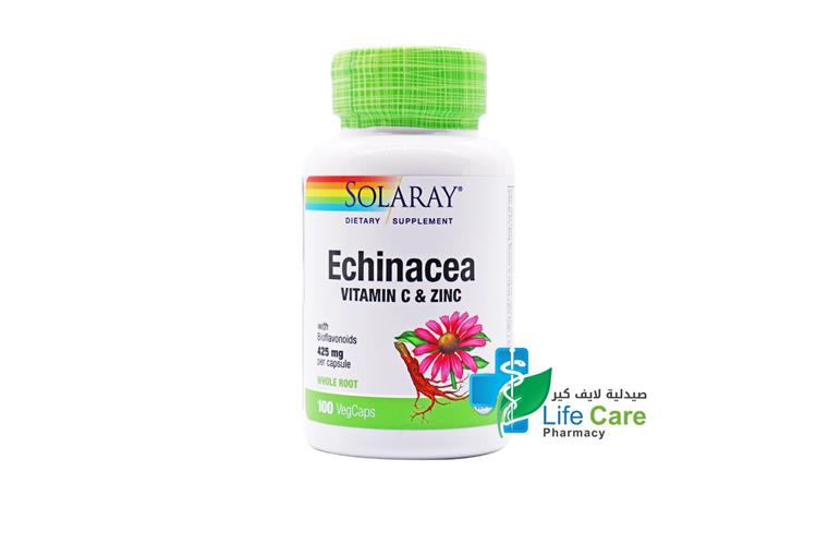 SOLARAY ECHINACEA WITH VITAMIN C AND ZINC 100 CAPSULES - Life Care Pharmacy