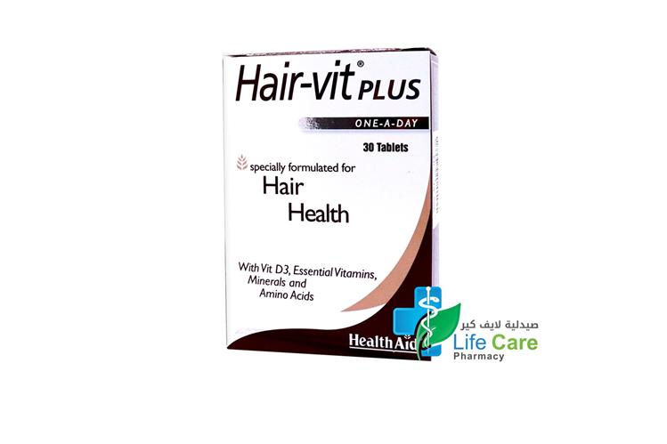 HEALTHAID HAIR VIT PLUS 30 TABLETS - صيدلية لايف كير