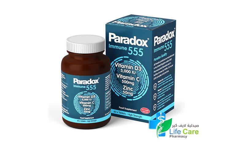 PARADOX VITAMIN D3 AND VITAMIN C AND ZINC 60 TABLETS - Life Care Pharmacy