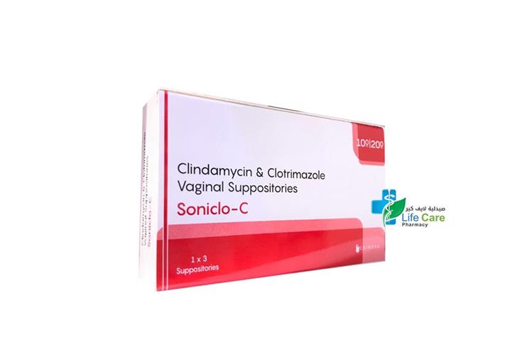 SONICLO C VAGINAL 1X3 SUPPOSITORIES - Life Care Pharmacy