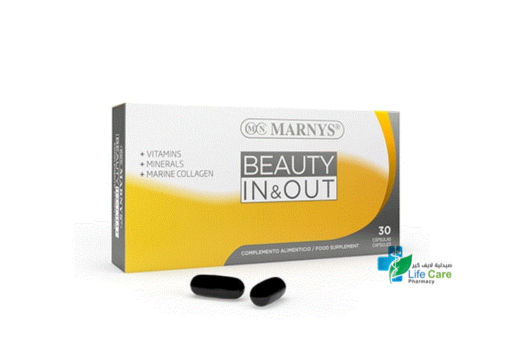 MARNYS BEAUTY IN AND OUT 30 CAPSULES - صيدلية لايف كير