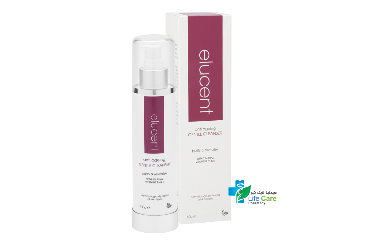 ELUCENT ANTI AGEING GENTLE CLEANSER 2%AHA 140G - Life Care Pharmacy