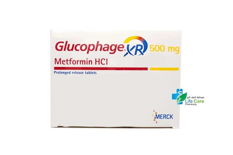 GLUCOPHAGE XR  500MG  30 TAB - Life Care Pharmacy