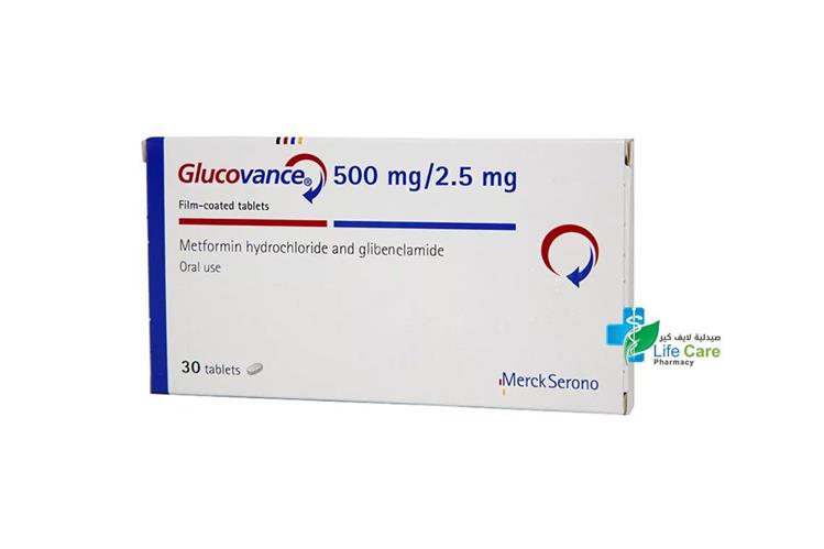 GLUCOVANCE 500 MG 2.5 MG 30 TABLETS - Life Care Pharmacy