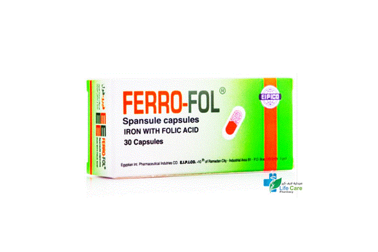 FERRO FOL 30 CAPSULES - صيدلية لايف كير