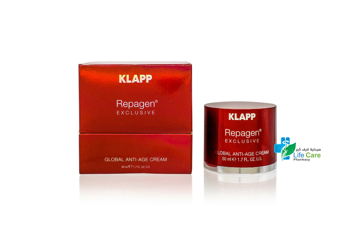 KLAPP REPAGEN EXCLUSIVE GLOBAL ANTI AGE CREAM 50 ML - صيدلية لايف كير