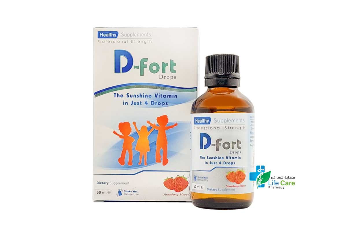 HEALTHY D FORT 400IU DROPS STRAWBERRY FLAVOR 50 ML - Life Care Pharmacy