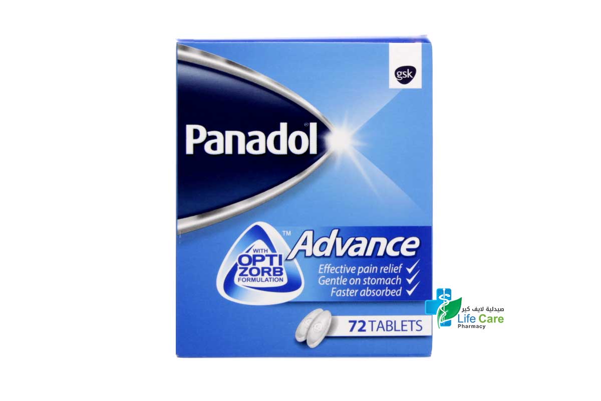PANADOL ADVANCE 72 TABLETS - Life Care Pharmacy