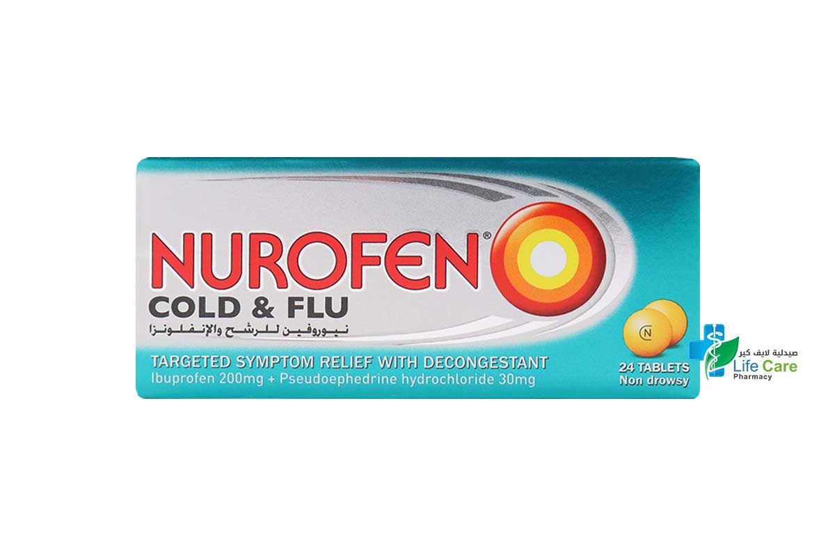 NUROFEN COLD AND FLU 24 TABLETS - Life Care Pharmacy