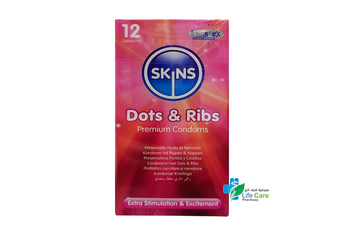 SKINS DOTS AND RIBS 12 CONDOMS - Life Care Pharmacy