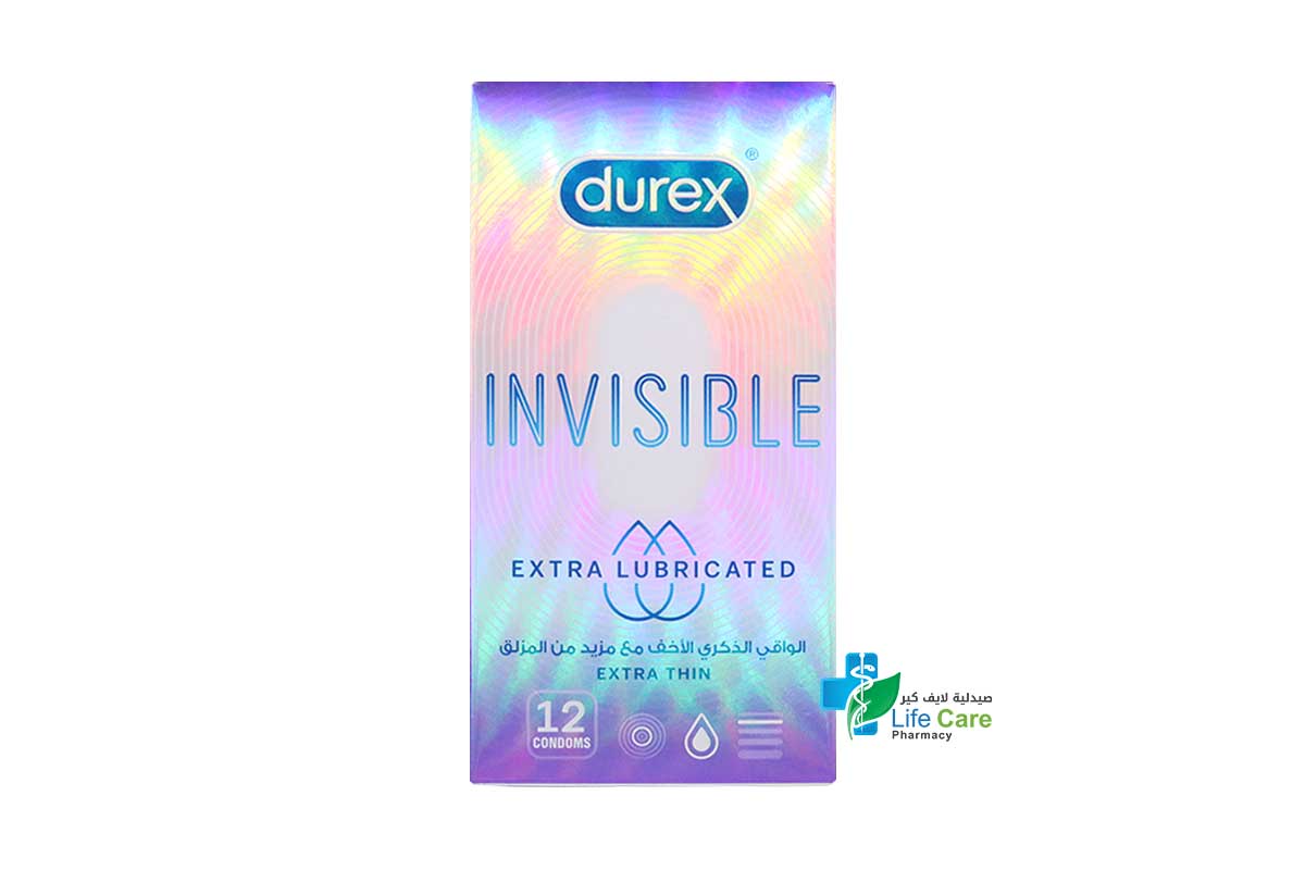 DUREX INVISIBLE EXTRA THIN LUBRICATED 12 CONDOMS - Life Care Pharmacy