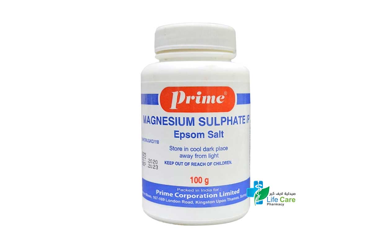 PRIME MAGNESIUM SULPHATE IP EPSOM SALT 100 GM - Life Care Pharmacy