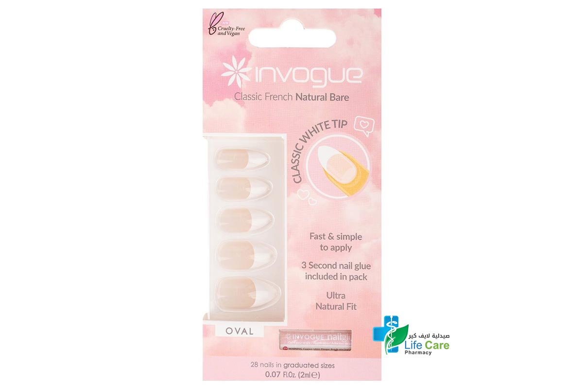 INVOGUE NATURAL BARE OVAL 28 NAILS - Life Care Pharmacy
