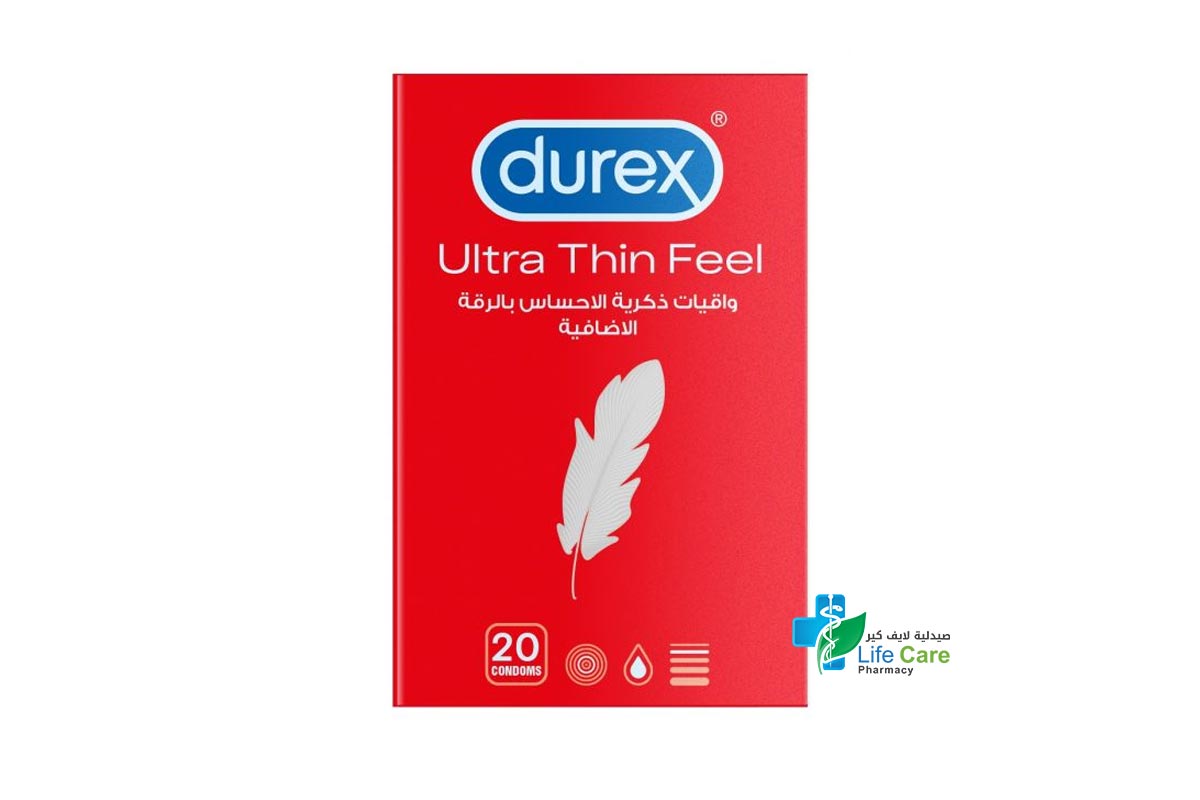 DUREX ULTRA THIN FEEL 20 CONDOMS - صيدلية لايف كير