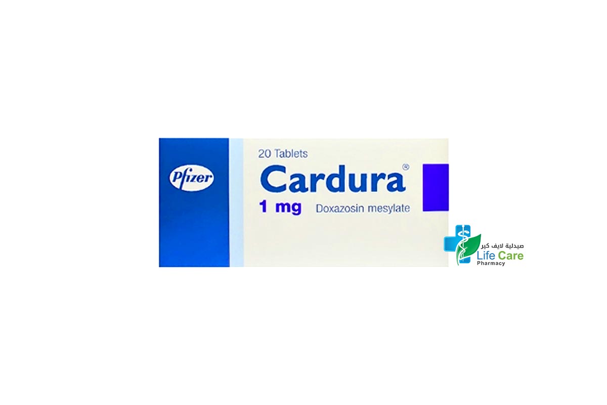 CARDURA 1MG 20 TABLETS - صيدلية لايف كير