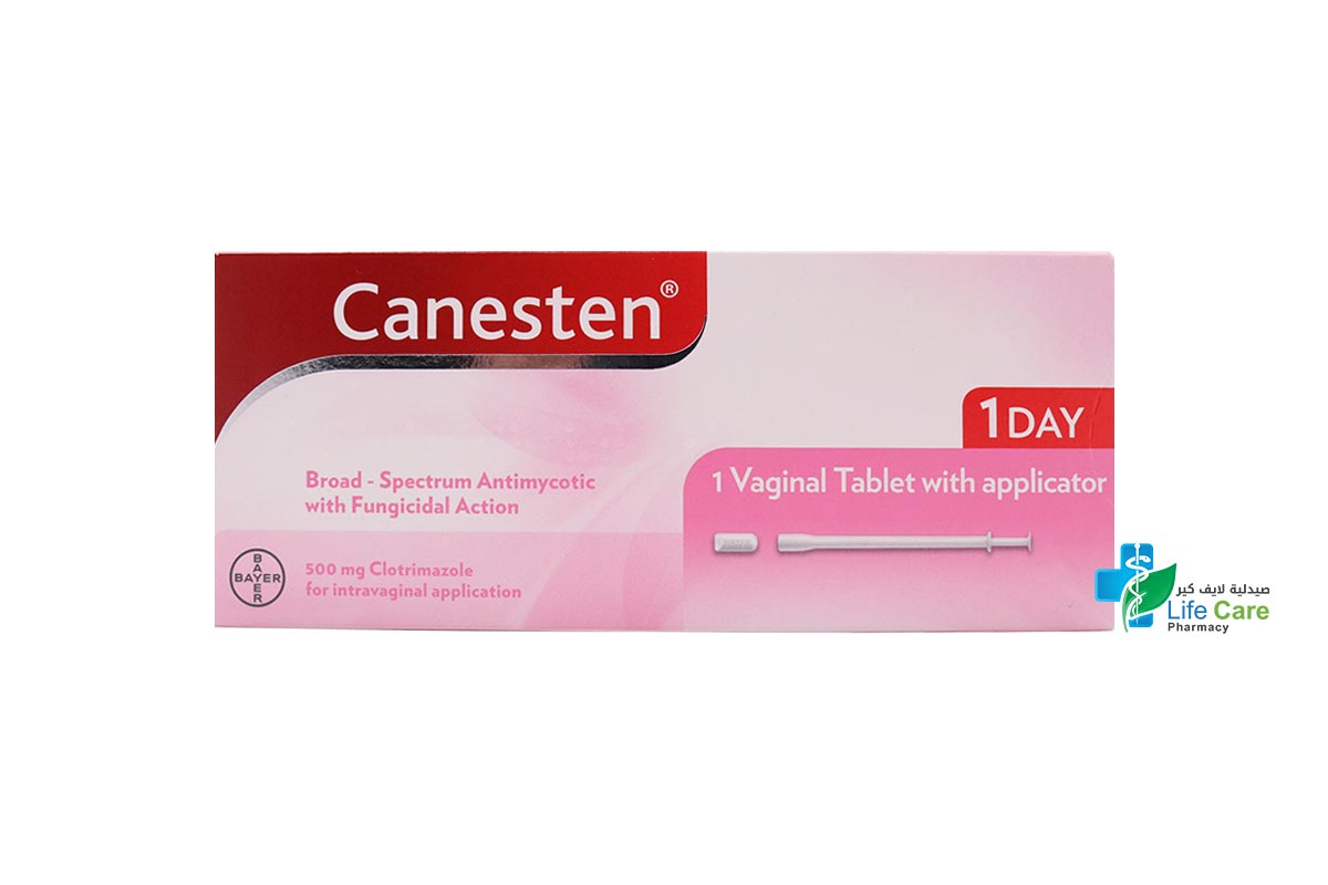 CANESTEN 0.5MG 1 VAGINAL TABLET WITH APPLICATOR - Life Care Pharmacy