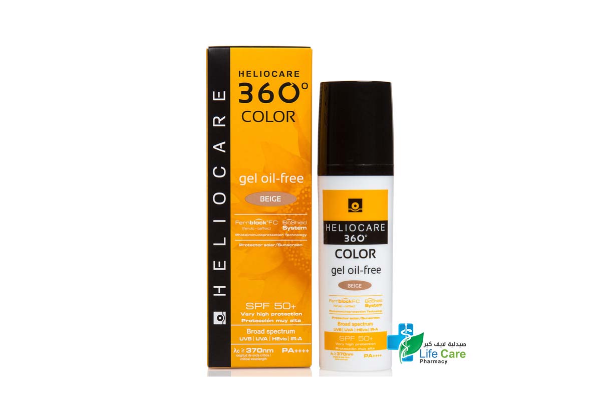 HELIOCARE 360 COLOR GEL OIL FREE BEIGE SPF50 PLUS 50 ML - Life Care Pharmacy