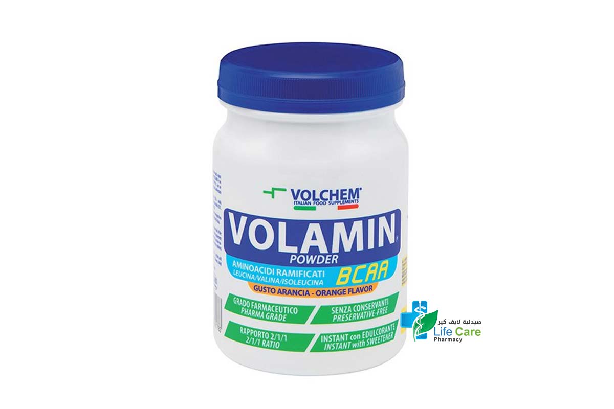 VOLCHEM VOLAMIN BCAA POWDER ORANGE 224G - Life Care Pharmacy