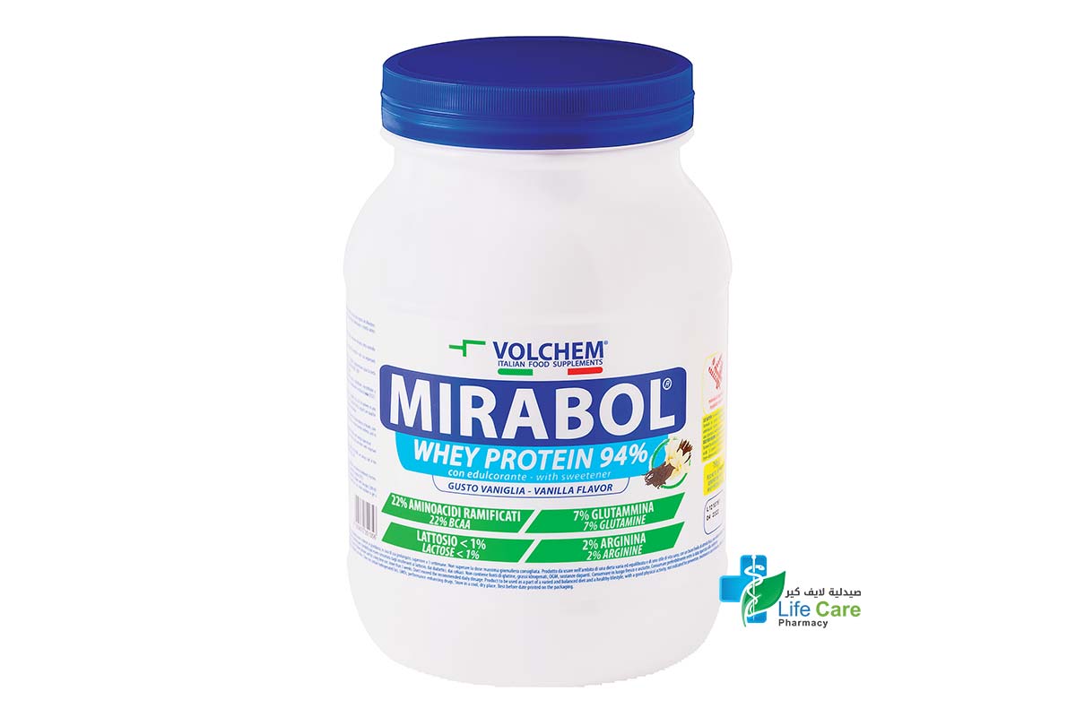 VOLCHEM MIRABOL WHEY PROTEIN 94% VANILLA 750G - Life Care Pharmacy