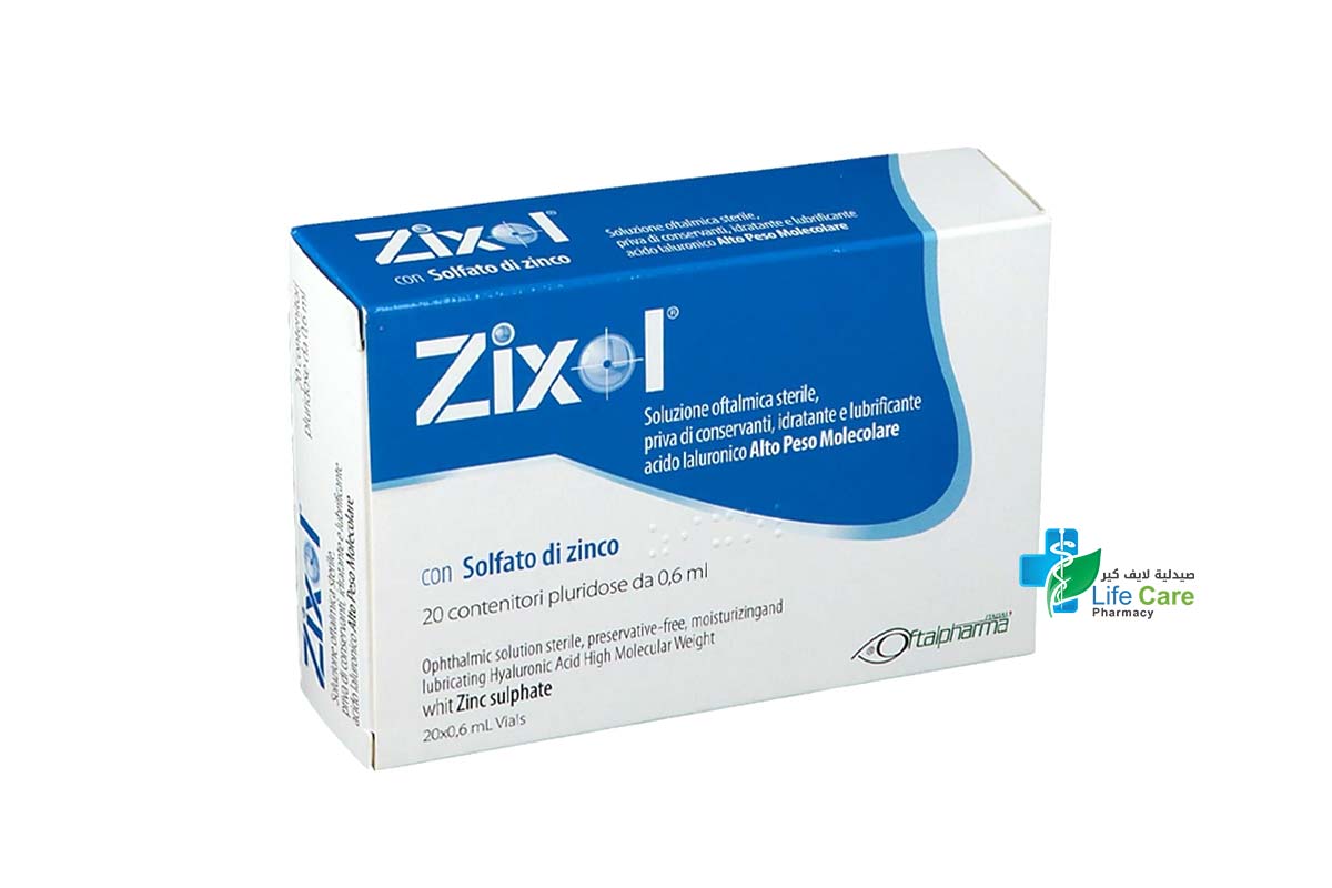 ZIXOL EYE DROPS 20X0.6 ML - صيدلية لايف كير