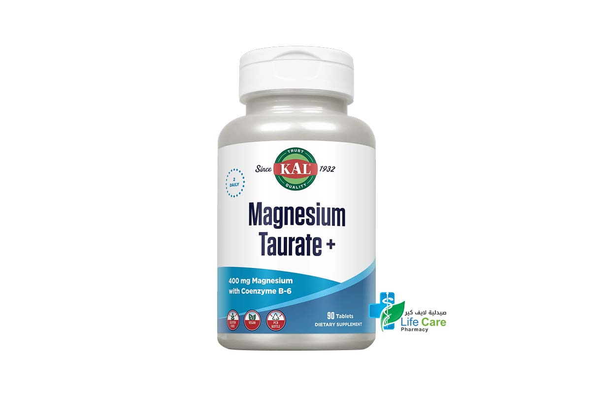 KAL MAGNESIUM TAURATE PLUS 400MG 90 TABLETS - Life Care Pharmacy