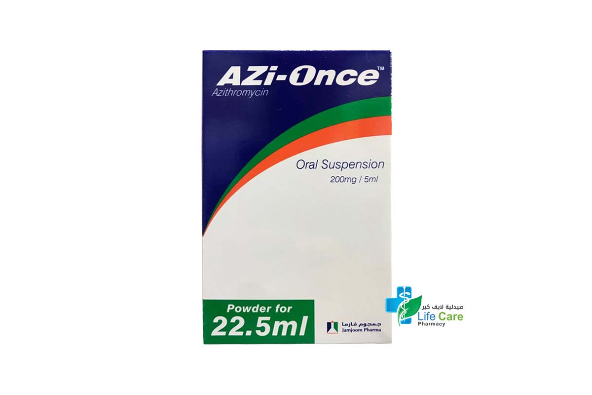 AZI ONCE ORAL SUSPENSION 200MG 5ML 22.5ML - Life Care Pharmacy