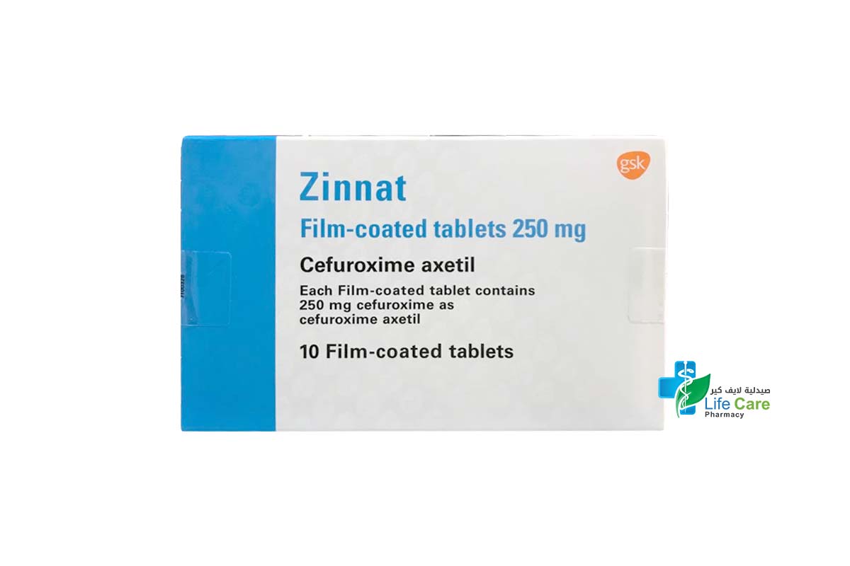 ZINNAT 250MG 10 TABLETS - Life Care Pharmacy