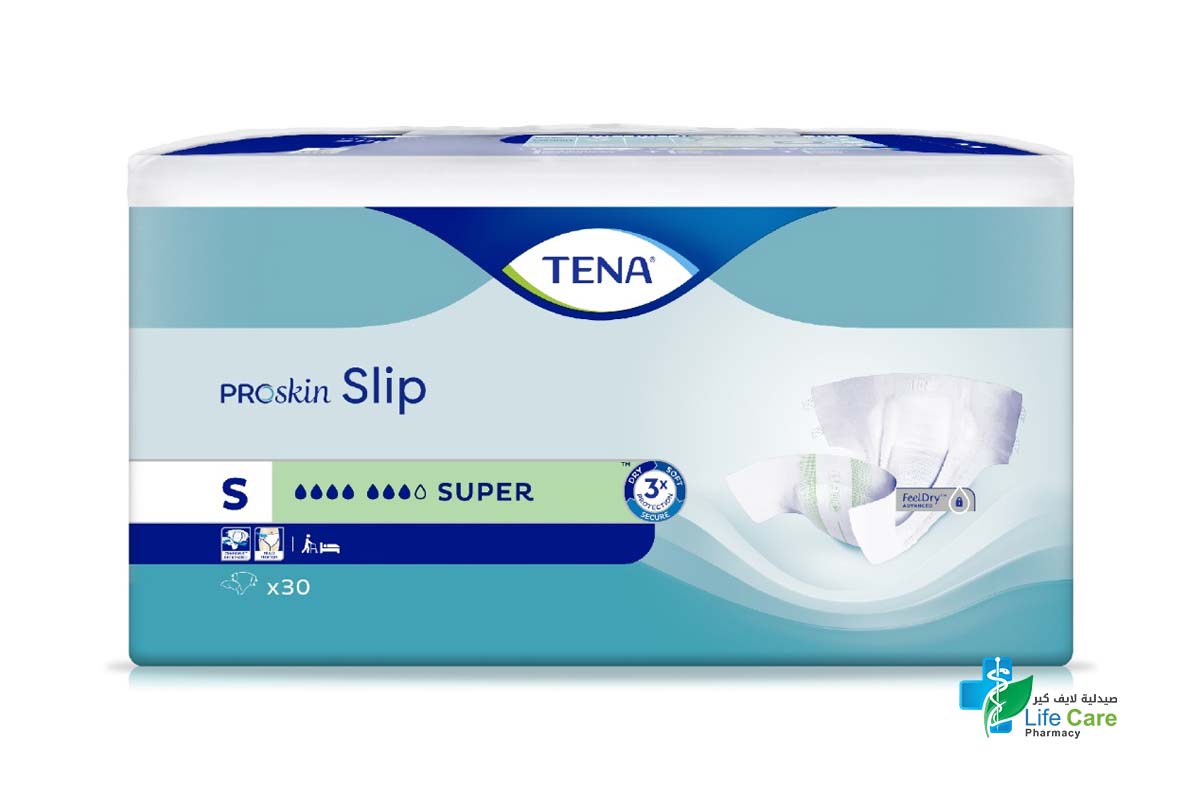 TENA SLIP PROSKIN SUPER SMALL 30 PIECES - صيدلية لايف كير