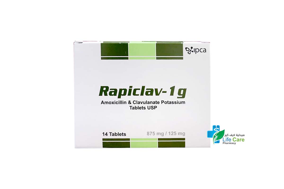 RAPICLAV 1GM 14 TABLETS - Life Care Pharmacy