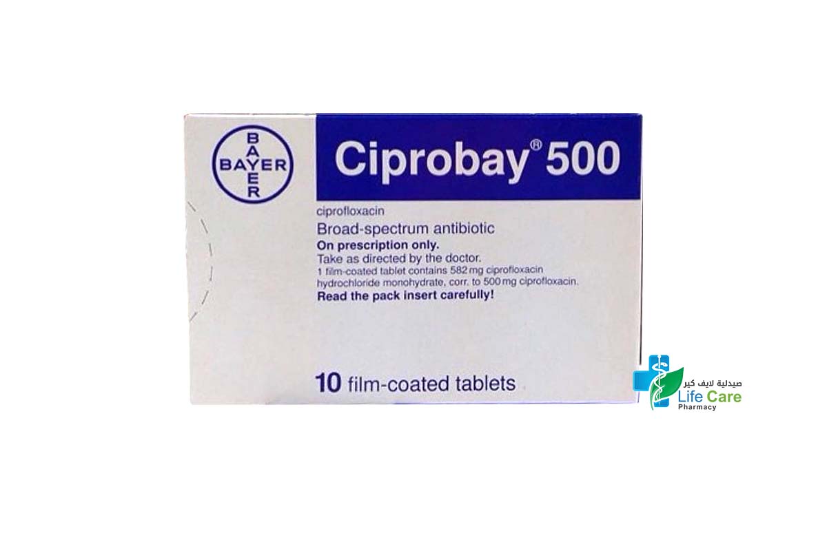 CIPROBAY 500MG TABLETS 10 TAB - Life Care Pharmacy