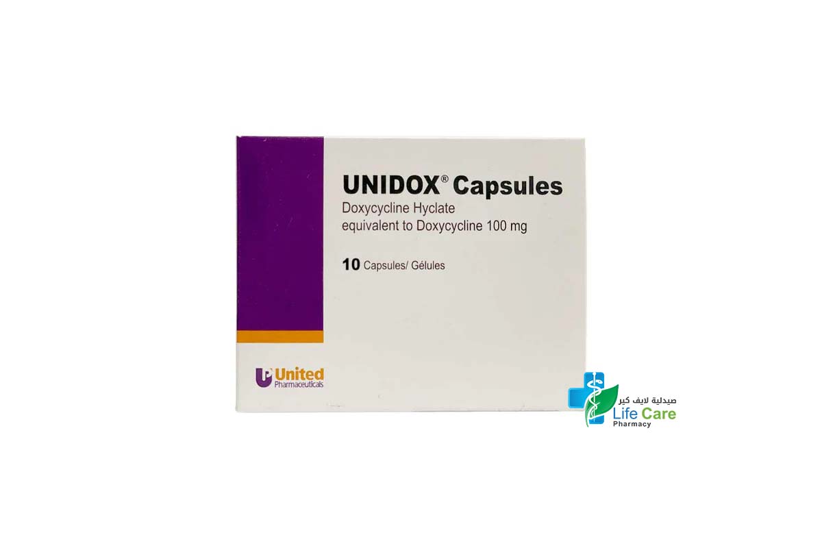 UNIDOX CAPSULES 100MG 10 CAP - Life Care Pharmacy