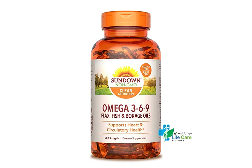 SUNDOWN OMEGA 3 6 9 200 SOFTGELS - Life Care Pharmacy