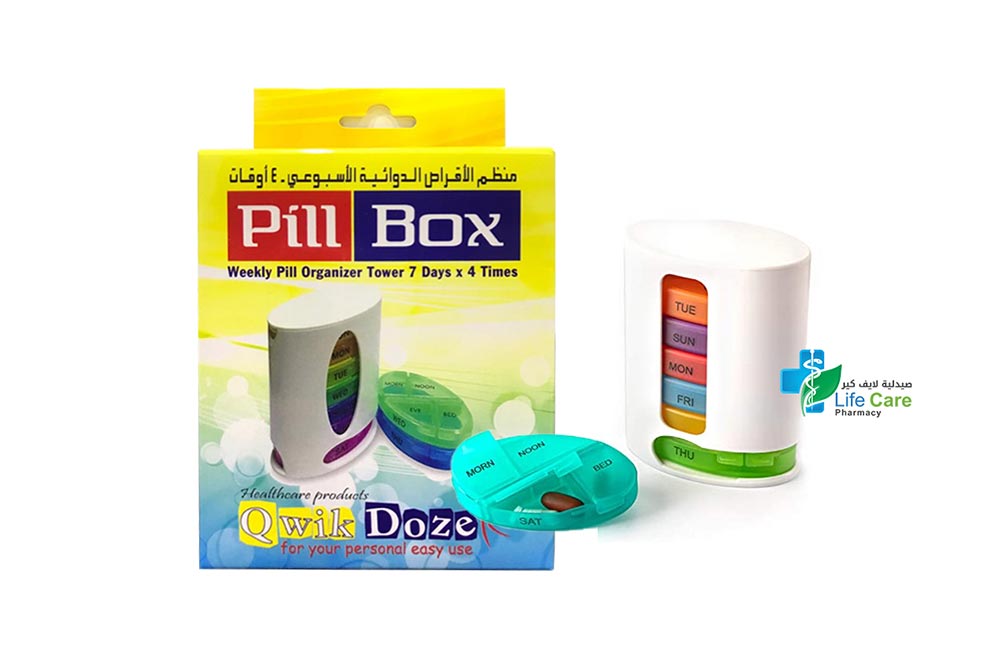 QWIK DOZE WEEKLY PILL ORGANIZER TOWER 7 DAYS 4 TIMES - Life Care Pharmacy