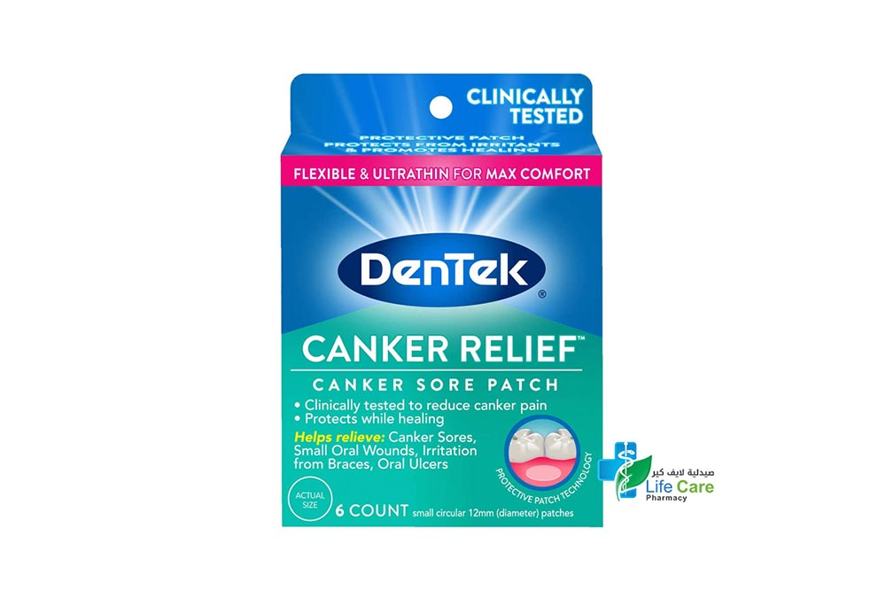 DENTEK CANKER RELIEF SORE PATCH 6 COUNT - Life Care Pharmacy
