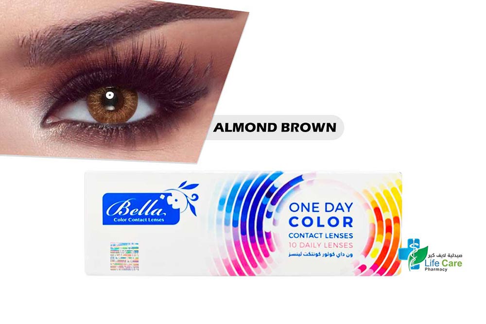 BELLA ONE DAY COLOR CONTACT LENSES ALMOND BROWN 10 PCS - Life Care Pharmacy