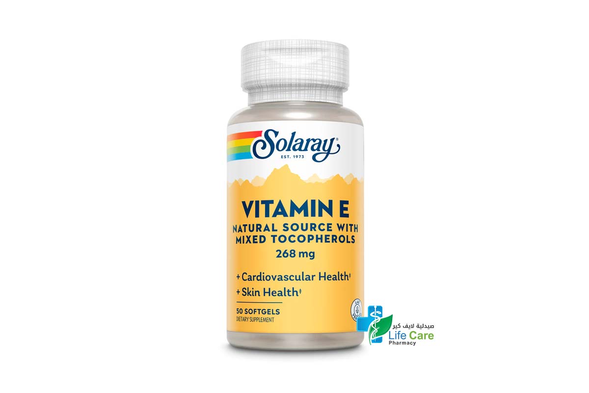 SOLARAY VITAMIN E 268 mg 400 IU 50 SOFTGELS - صيدلية لايف كير