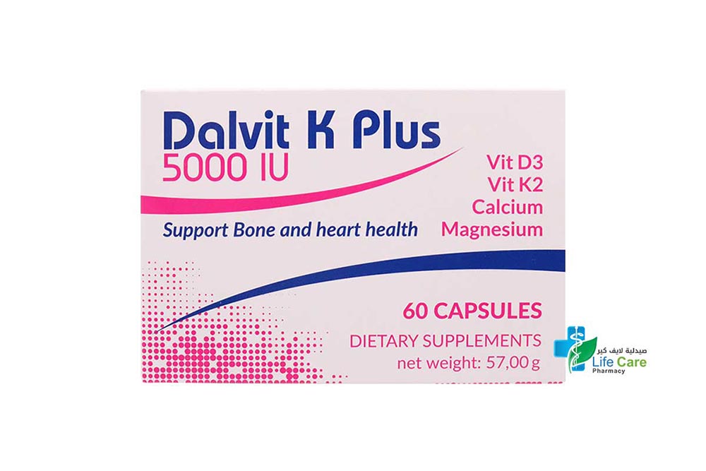 DALVIT K PLUS 5000 IU D3 60 CAPSULES - Life Care Pharmacy
