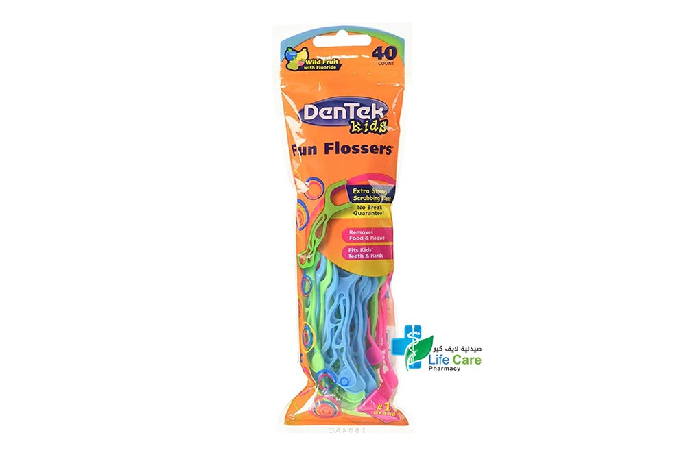 دينتيك خيط تنظيف الاسنان للاطفال 40 قطعة - صيدلية لايف كير