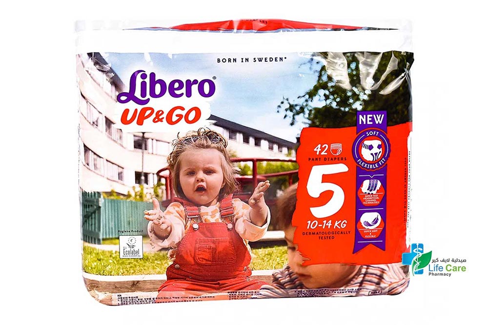 LIBERO UP AND GO NO 5 42 PANT DIAPERS 10 TO 14KG - صيدلية لايف كير