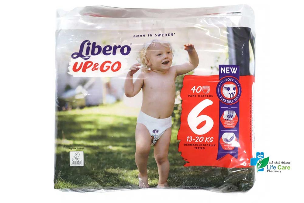 LIBERO UP AND GO NO6 40 PANT DIAPERS 13 TO 20KG - Life Care Pharmacy